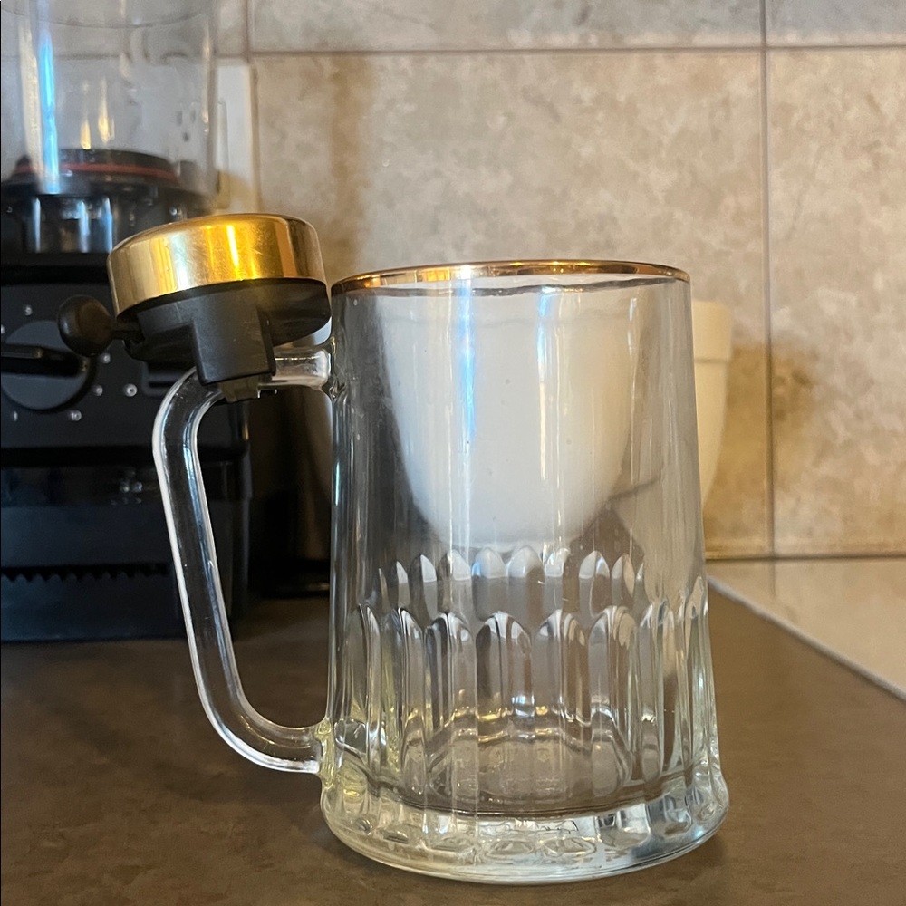 Tudor Beer Mug With Brass Bell & Embossed Logo England
